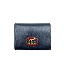 Load image into Gallery viewer, Gucci Crystal GG Marmont Leather Wallet Black