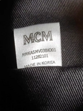 Load image into Gallery viewer, MCM Canvas Nylon Medium Roll Top Backpack Bag Black