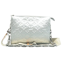 Load image into Gallery viewer, Louis Vuitton Coussin PM Metallic Lambskin Embossed Monogram Shoulder Bag Silver