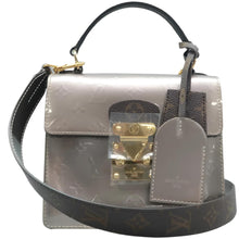 Load image into Gallery viewer, LOUIS VUITTON Spring Street Monogram Patent Leather Satchel Bag Silver