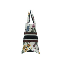 Load image into Gallery viewer, Christian Dior Book Tote Fabric Tote Bag White