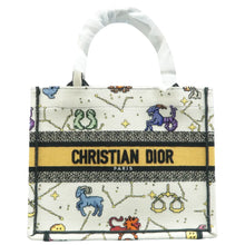 Load image into Gallery viewer, DIOR Book Canvas Embroidered Large Pixel Zodiac Tote Bag Multicolor