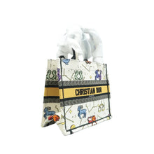 Load image into Gallery viewer, DIOR Book Canvas Embroidered Large Pixel Zodiac Tote Bag Multicolor