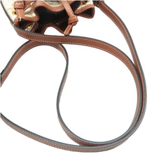 Load image into Gallery viewer, Celine Drawstring Bucket Triomphe Canvas Calfskin Shoulder Bag White Tan