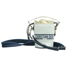 Load image into Gallery viewer, Christian Dior Dior Vibe Bucket Leather Satchel Bag White