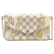 Load image into Gallery viewer, LOUIS VUITTON Felicie Damier Azur Canvas Shoulder Bag White