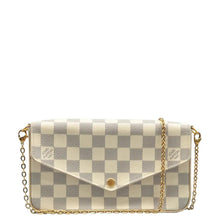 Load image into Gallery viewer, LOUIS VUITTON Félicie Pochette Damier Azur Canvas Chain Shoulder bag White