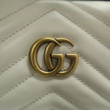 Load image into Gallery viewer, GUCCI GG Marmont Leather Satchel Bag White