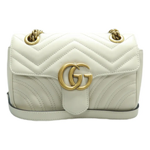Load image into Gallery viewer, Gucci GG Marmont Leather Shoulder Bag White