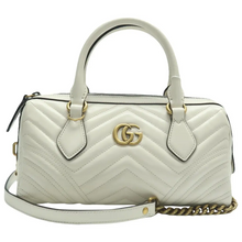 Load image into Gallery viewer, GUCCI GG Marmont Leather Satchel Bag White
