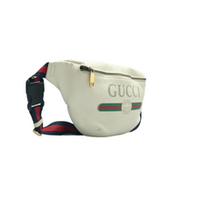 Load image into Gallery viewer, GUCCI Print Leather Belt Bag White