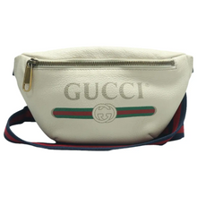 Load image into Gallery viewer, Gucci Print Leather Belt Bag White