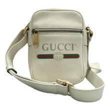 Load image into Gallery viewer, GUCCI Print Leather Shoulder Bag White