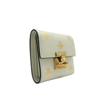 Load image into Gallery viewer, GUCCI Leather Padlock Bee Wallet White