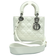 Load image into Gallery viewer, Christian Dior Lady Dior Leather Satchel Bag White