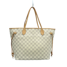 Load image into Gallery viewer, Louis Vuitton Neverfull MM W/P Damier Azur Canvas Shoulder Bag White