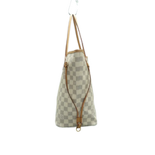 Load image into Gallery viewer, Louis Vuitton Neverfull MM W/P Damier Azur Canvas Shoulder Bag White