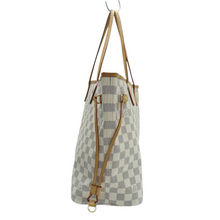Load image into Gallery viewer, Louis Vuitton Neverfull MM W/P Damier Azur Canvas Shoulder Bag White