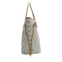 Load image into Gallery viewer, Louis Vuitton Neverfull MM W/P Damier Azur Canvas Shoulder Bag White