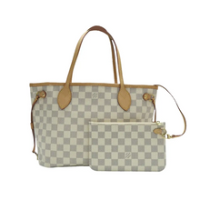 Load image into Gallery viewer, Louis Vuitton Neverfull PM W/P Damier Azur Canvas Shoulder Bag White