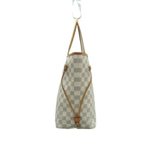 Load image into Gallery viewer, Louis Vuitton Neverfull MM W/P Damier Azur Canvas Shoulder Bag White