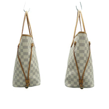 Load image into Gallery viewer, Louis Vuitton Neverfull MM W/P Damier Azur Canvas Shoulder Bag White