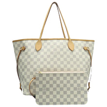 Load image into Gallery viewer, Louis Vuitton Neverfull MM W/P Damier Azur Canvas Shoulder Bag White