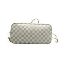 Load image into Gallery viewer, Louis Vuitton Neverfull MM W/P Damier Azur Canvas Shoulder Bag White