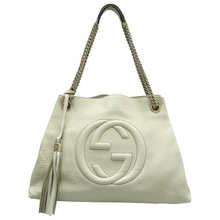 Load image into Gallery viewer, Gucci Soho Chain Leather Shoulder Bag White