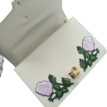 Load image into Gallery viewer, GUCCI Sylvie Embroidered Leather Shoulder Bag White