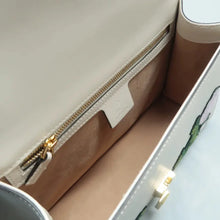 Load image into Gallery viewer, GUCCI Sylvie Embroidered Leather Shoulder Bag White