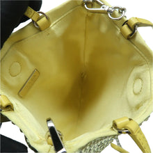 Load image into Gallery viewer, Prada  Satin Crystal Metal Triangle Logo Chain Crossbody Handbag Ananas