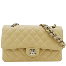 Load image into Gallery viewer, CHANEL Classic Double Flap Medium Quilted Caviar Leather Shoulder Bag Beige
