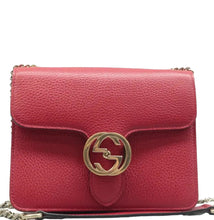 Load image into Gallery viewer, GUCCI Interlocking G Leather Shoulder Bag Red
