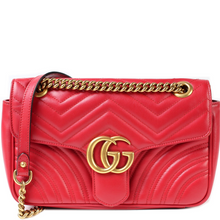Load image into Gallery viewer, Gucci Marmont Leather Small Shoulder Flap Bag Red
