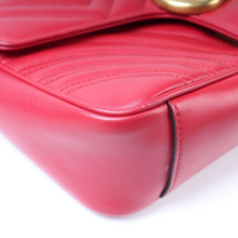 Load image into Gallery viewer, Gucci Marmont Leather Small Shoulder Flap Bag Red
