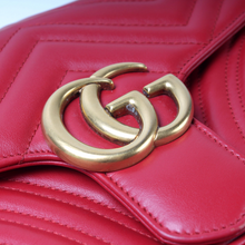 Load image into Gallery viewer, Gucci Marmont Leather Small Shoulder Flap Bag Red
