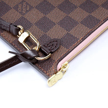 Load image into Gallery viewer, Louis Vuitton Neverfull Damier Ebene Pochette Wristlet Pouch Brown
