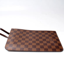 Load image into Gallery viewer, Louis Vuitton Neverfull Damier Ebene Pochette Wristlet Pouch Brown
