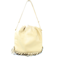 Load image into Gallery viewer, Bottega Veneta Fringe Leather Pouch Shoulder Bag Tapioca Gold
