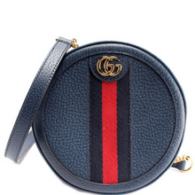 Load image into Gallery viewer, Gucci Ophidia Web Mini Round Leather Backpack Bag Blue
