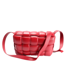 Load image into Gallery viewer, Bottega Veneta Maxi Leather Intrecciato Padded Cassette Crossbody Bag Red
