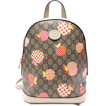 Load image into Gallery viewer, Gucci GG Supreme Les Pommes Leather Backpack Small Bag Beige
