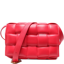 Load image into Gallery viewer, Bottega Veneta Intrecciato Padded Cassette Leather Crossbody Bag Red
