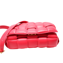 Load image into Gallery viewer, Bottega Veneta Intrecciato Padded Cassette Leather Crossbody Bag Red
