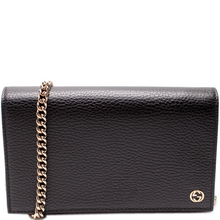 Load image into Gallery viewer, Gucci Interlocking GG Leather Chain Wallet Black
