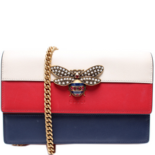 Load image into Gallery viewer, Gucci Queen Margaret Leather Chain Wallet Tricolor
