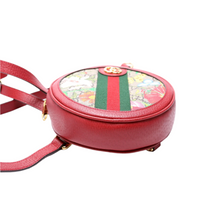 Load image into Gallery viewer, Gucci Ophidia Web Mini Flora Canvas Round Backpack Bag Red
