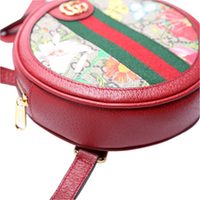 Load image into Gallery viewer, Gucci Ophidia Web Mini Flora Canvas Round Backpack Bag Red
