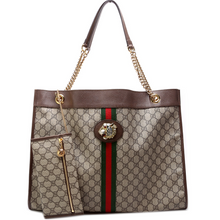 Load image into Gallery viewer, Gucci Rajah GG Supreme Canvas Tote Bag Brown
